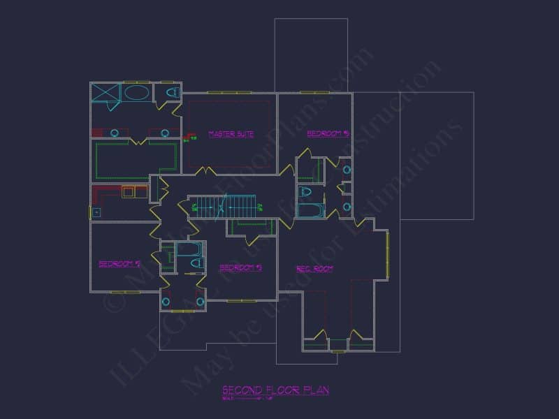 Elegant house Blueprint – Floor Plan & CAD Architecture Design