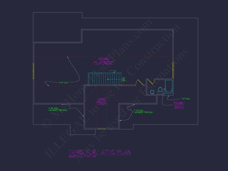 Elegant house Blueprint – Floor Plan & CAD Architecture Design