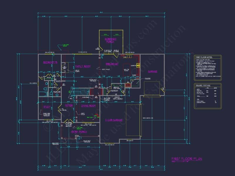Elegant house Blueprint – Floor Plan & CAD Architecture Design
