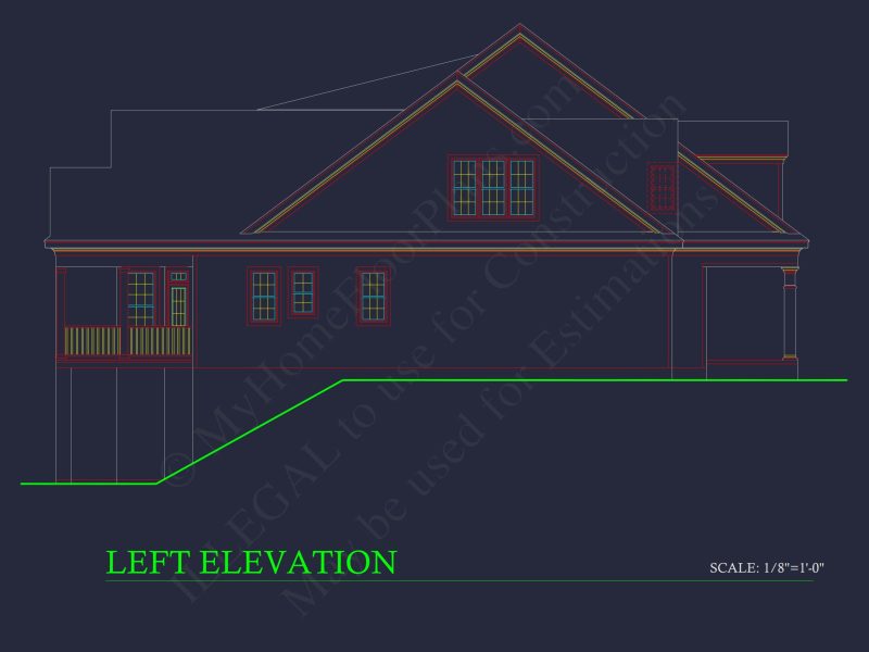 Elegant house CAD Floor Plan: Spacious 4-Bedroom Design