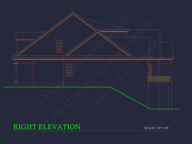 Elegant house CAD Floor Plan: Spacious 4-Bedroom Design