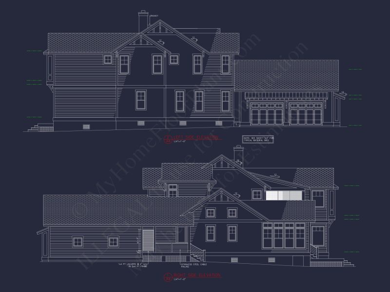 Elegant house CAD Plans with 4 Bedrooms & Craftsman Style Design