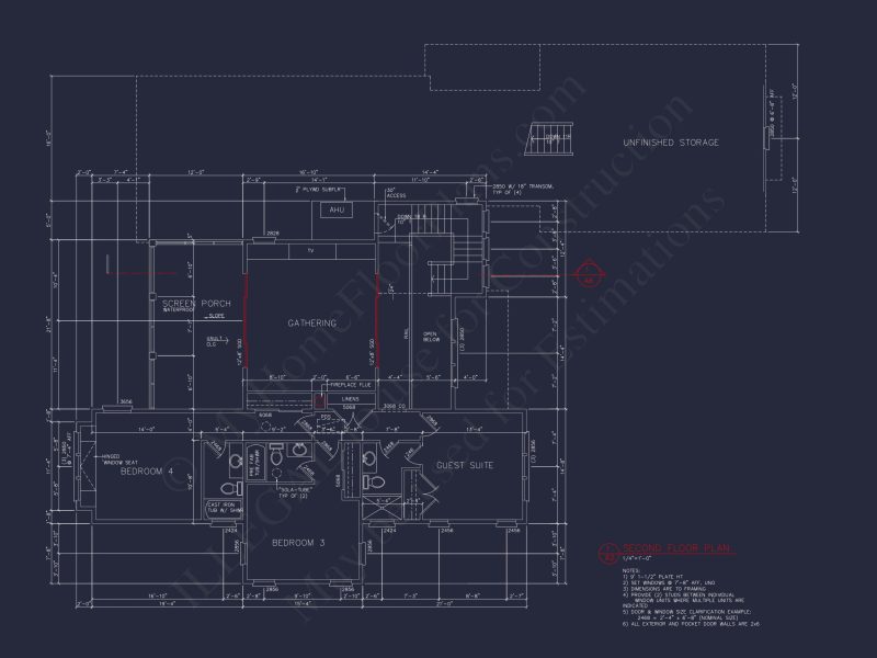 Elegant house CAD Plans with 4 Bedrooms & Craftsman Style Design