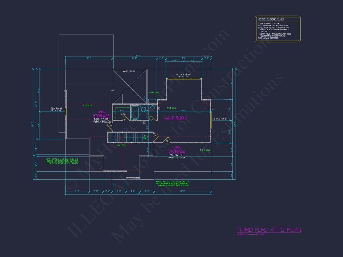 Elegant house Design: 3-Story CAD Floor Plan with Colonial Style