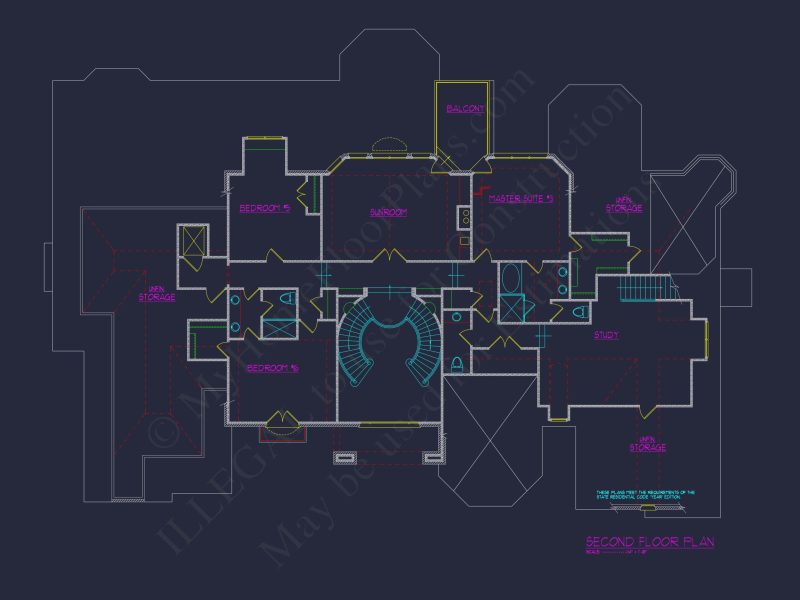 Elegant house Design Blueprint with 3 Floors & 7+ Bedrooms