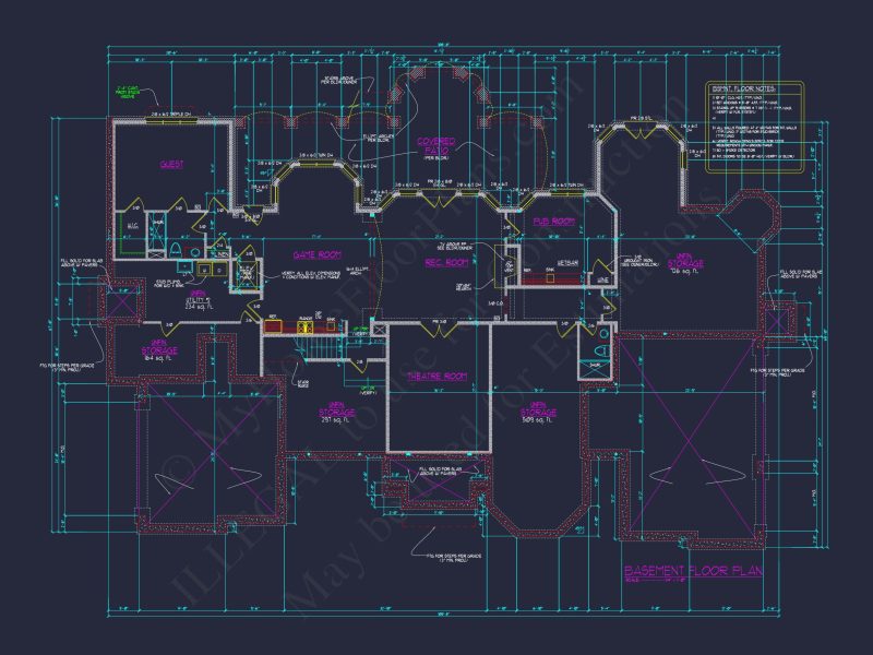 Elegant house Design Blueprint with 3 Floors & 7+ Bedrooms