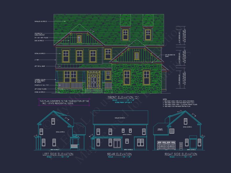 Elegant house Design: CAD Blueprint for Multi-Level Living