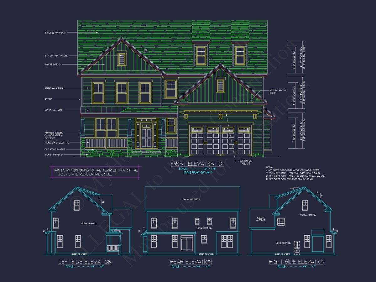 Elegant house Design: CAD Blueprint for Multi-Level Living