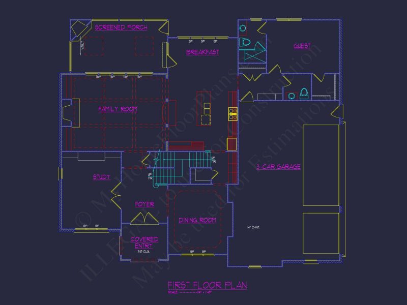 Elegant house Design: CAD Floor Plan and Architecture Blueprint
