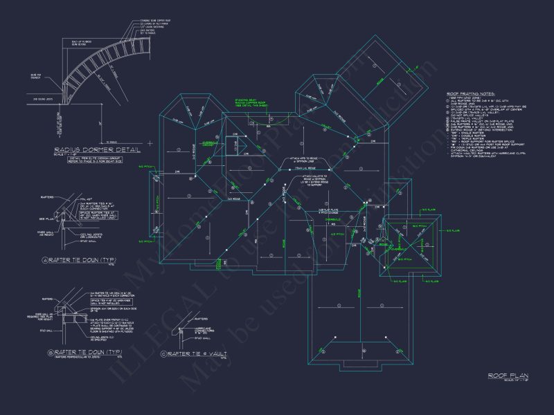 Elegant house Design: CAD Floor Plan with Blueprint & Features