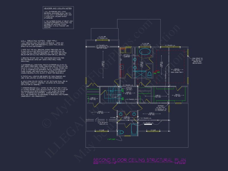 Elegant house Design Floor Plan with CAD Blueprint Designs