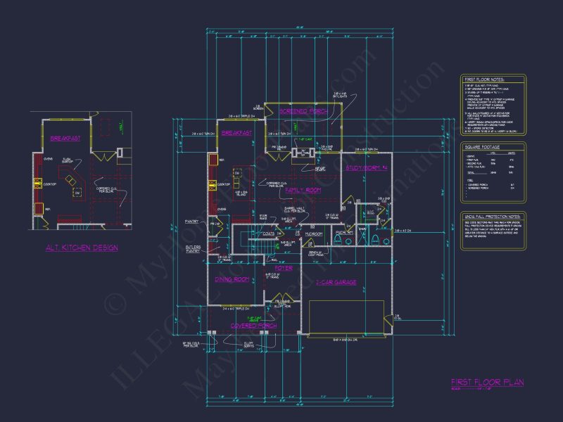 Elegant house Design Floor Plan with CAD Blueprint Designs