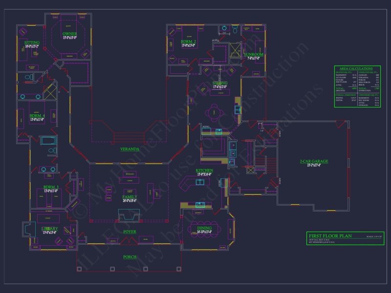 Elegant house Design: Premium Floor Plan with CAD Blueprint
