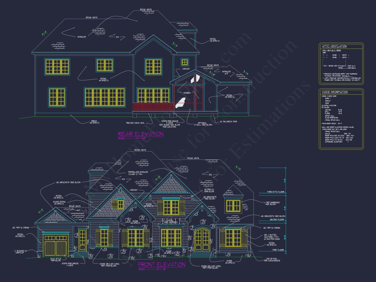 Elegant house Design with CAD Blueprint and Floor Plan Features