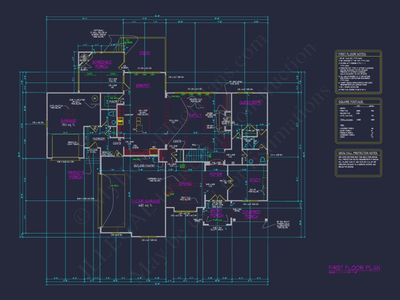 Elegant house Design with CAD Blueprint and Floor Plan Features