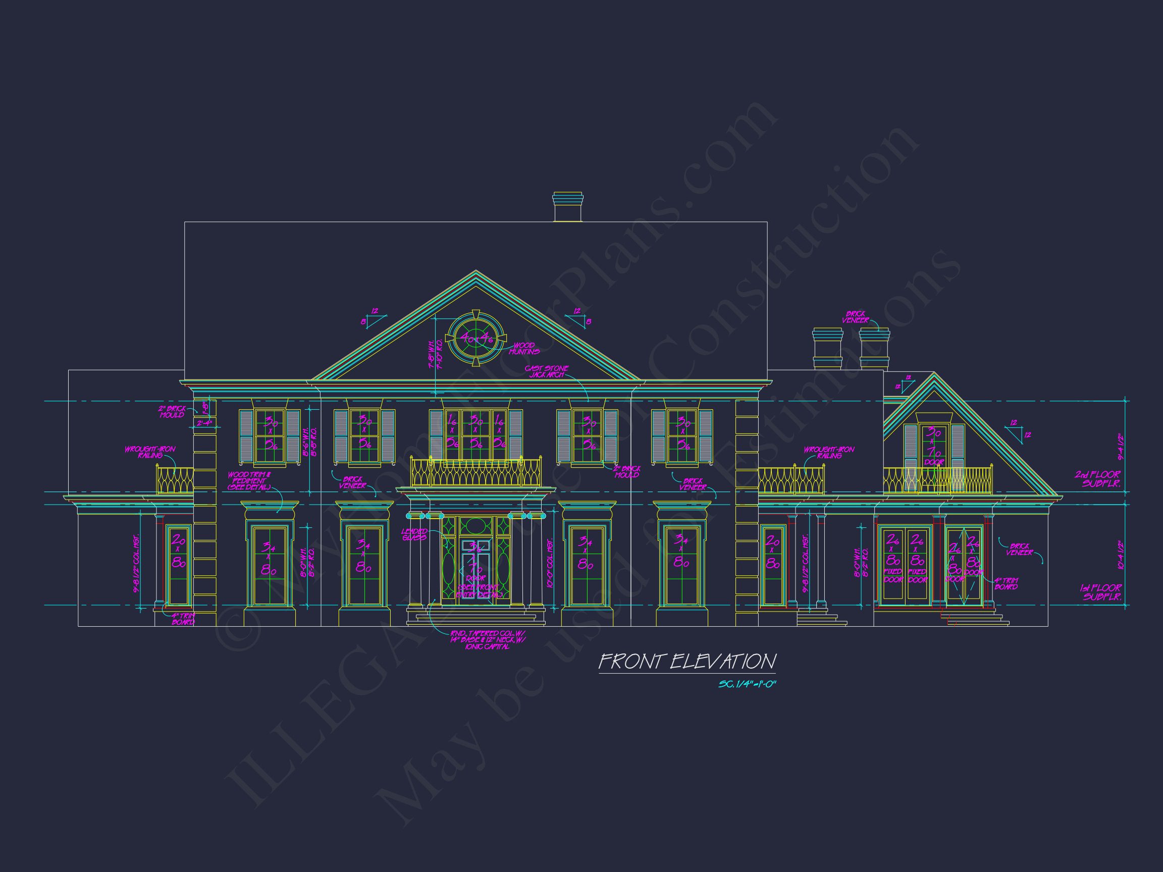 Elegant house Design with CAD Floor Plans and Architecture Blueprints