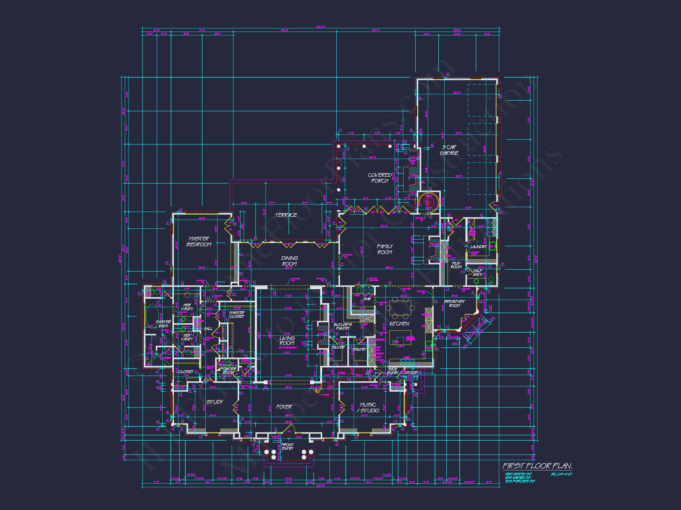 Elegant house Design with CAD Floor Plans and Architecture Blueprints