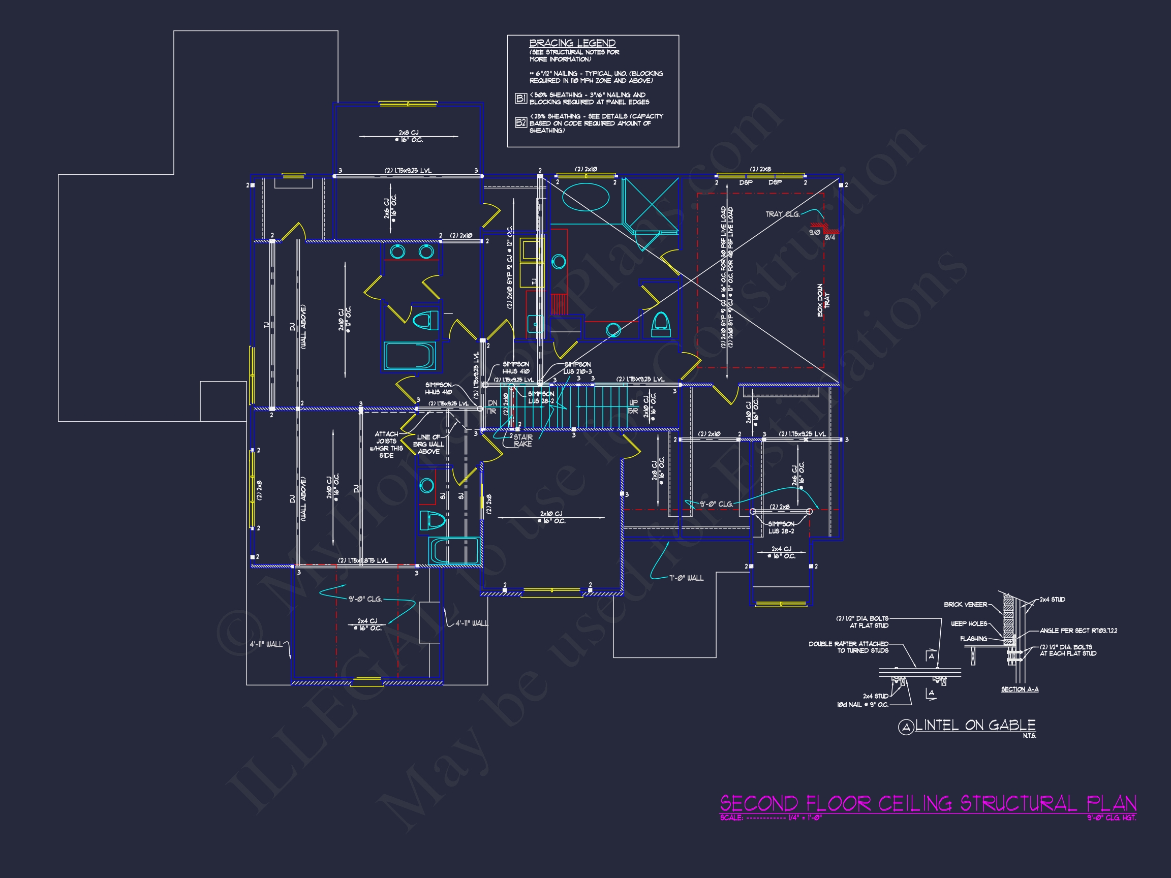 3.5-Story Colonial Farmhouse Blueprint