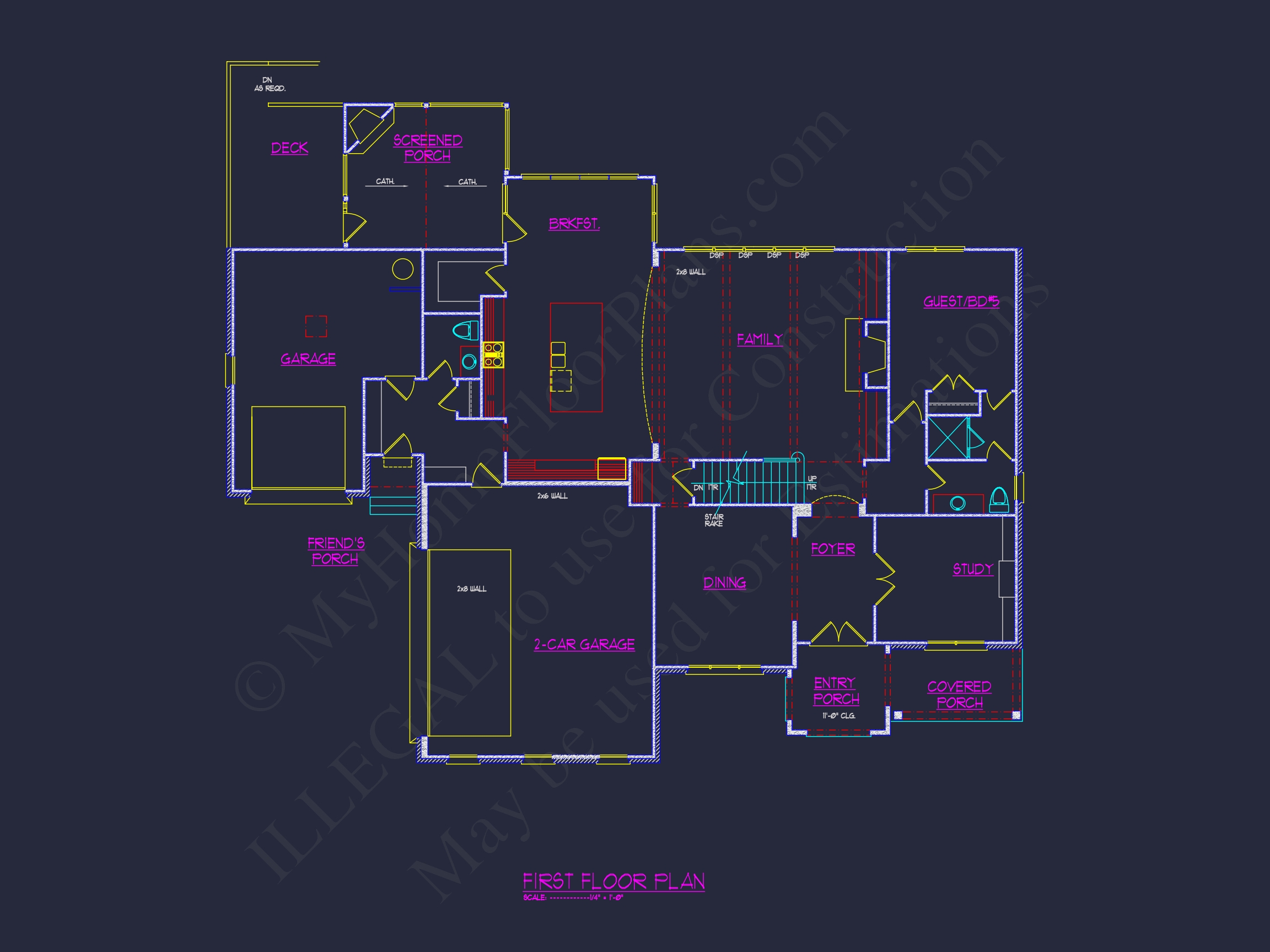 3.5-Story Colonial Farmhouse Blueprint