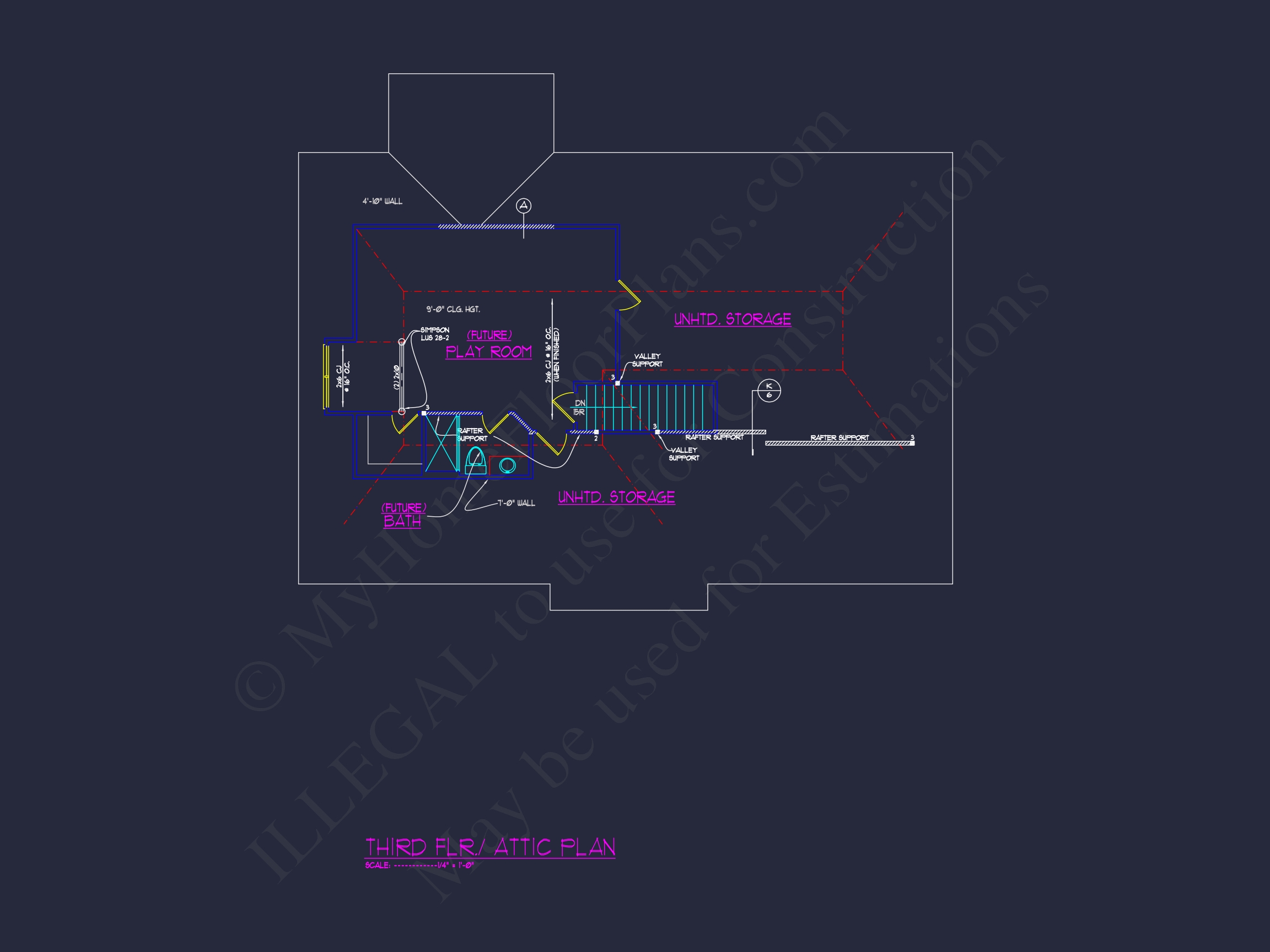 3.5-Story Colonial Farmhouse Blueprint