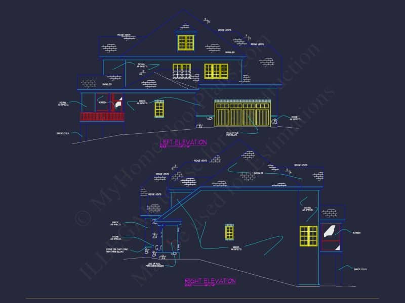 3.5-Story Colonial Farmhouse Blueprint