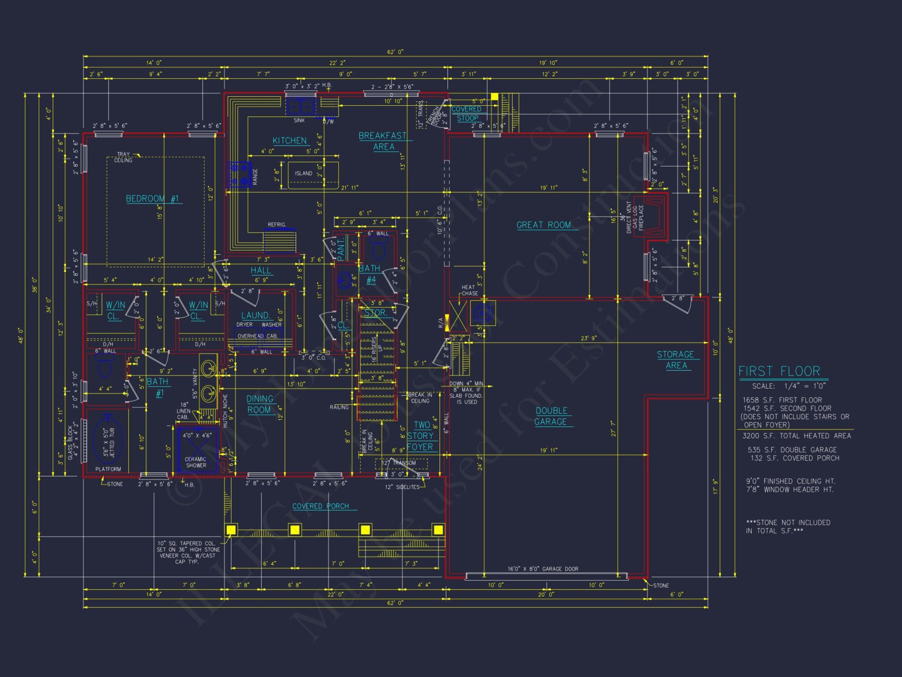 Elegant house Floor Plan - 5 Bedroom CAD Designs & Blueprint