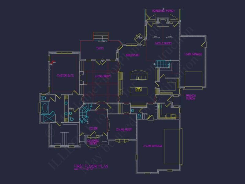 Elegant house Floor Plan: Architectural Designs with CAD Blueprint
