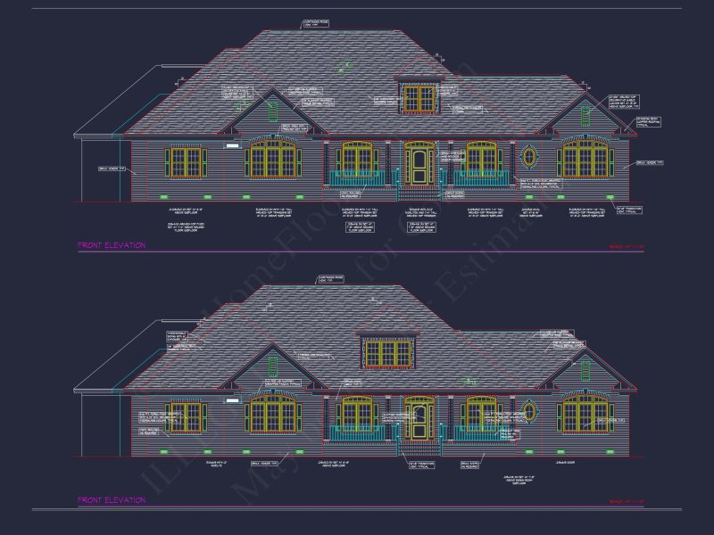 Elegant house Floor Plan: Blueprint Designs with CAD Architecture