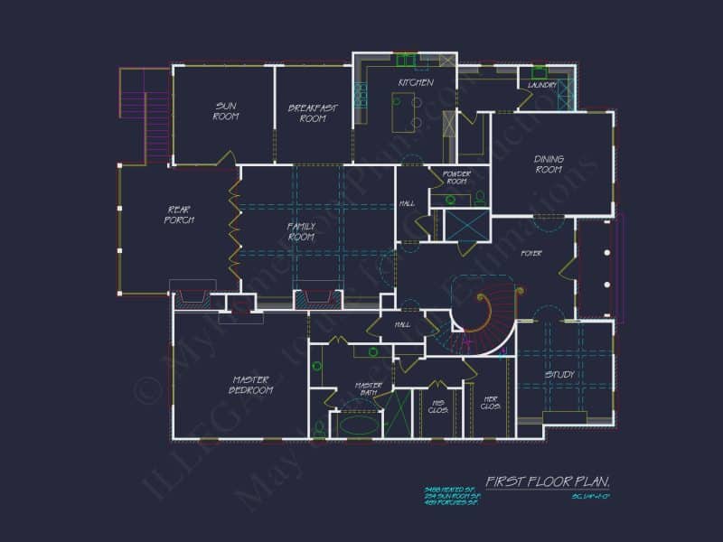 Elegant house Floor Plan Blueprint with French Country Designs