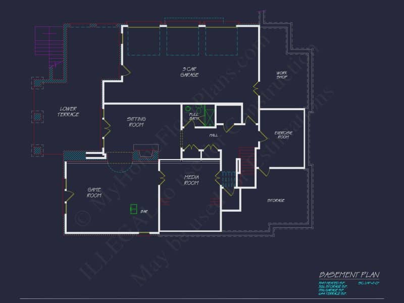 Elegant house Floor Plan Blueprint with French Country Designs