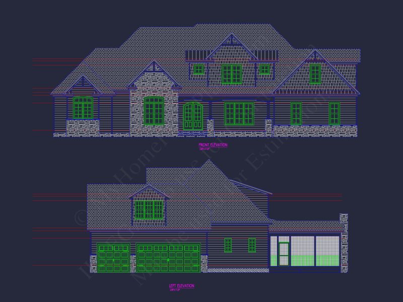 Elegant house Floor Plan: CAD Blueprint with Modern Designs