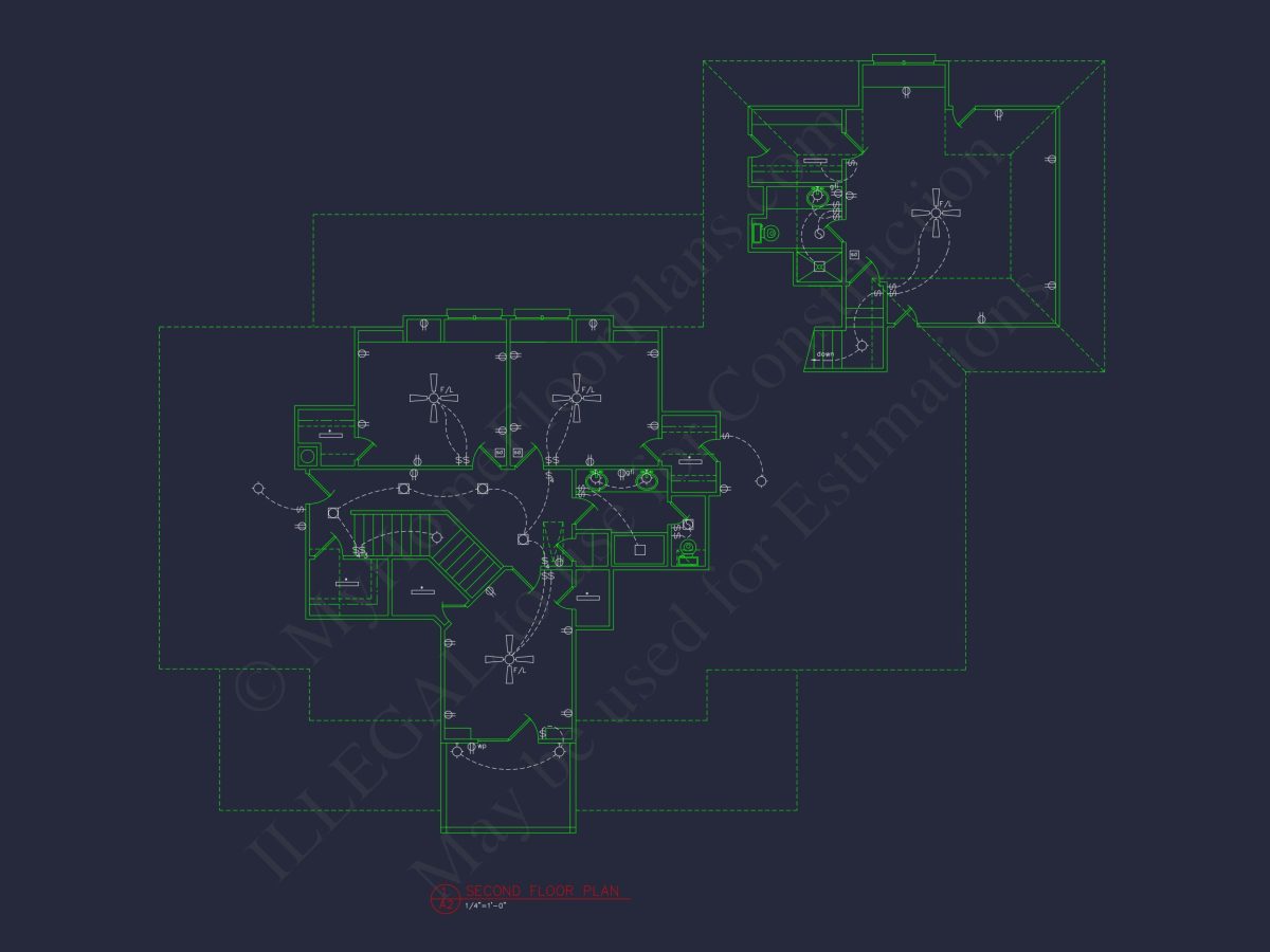 Elegant house Floor Plan CAD Design with 1.5-Story Blueprint