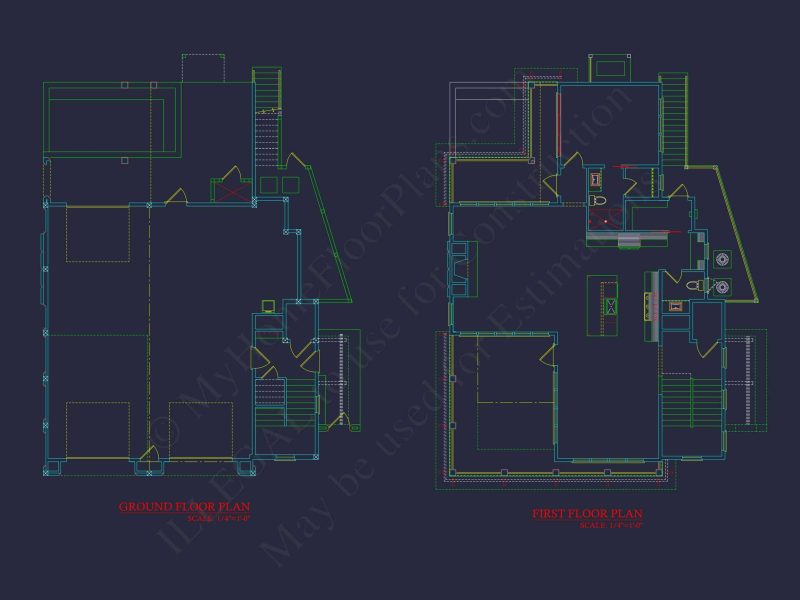 Elegant house Floor Plan: Coastal Blueprint with Architectural Designs