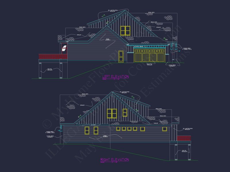 Elegant house Floor Plan Designs with Blueprint & CAD Details