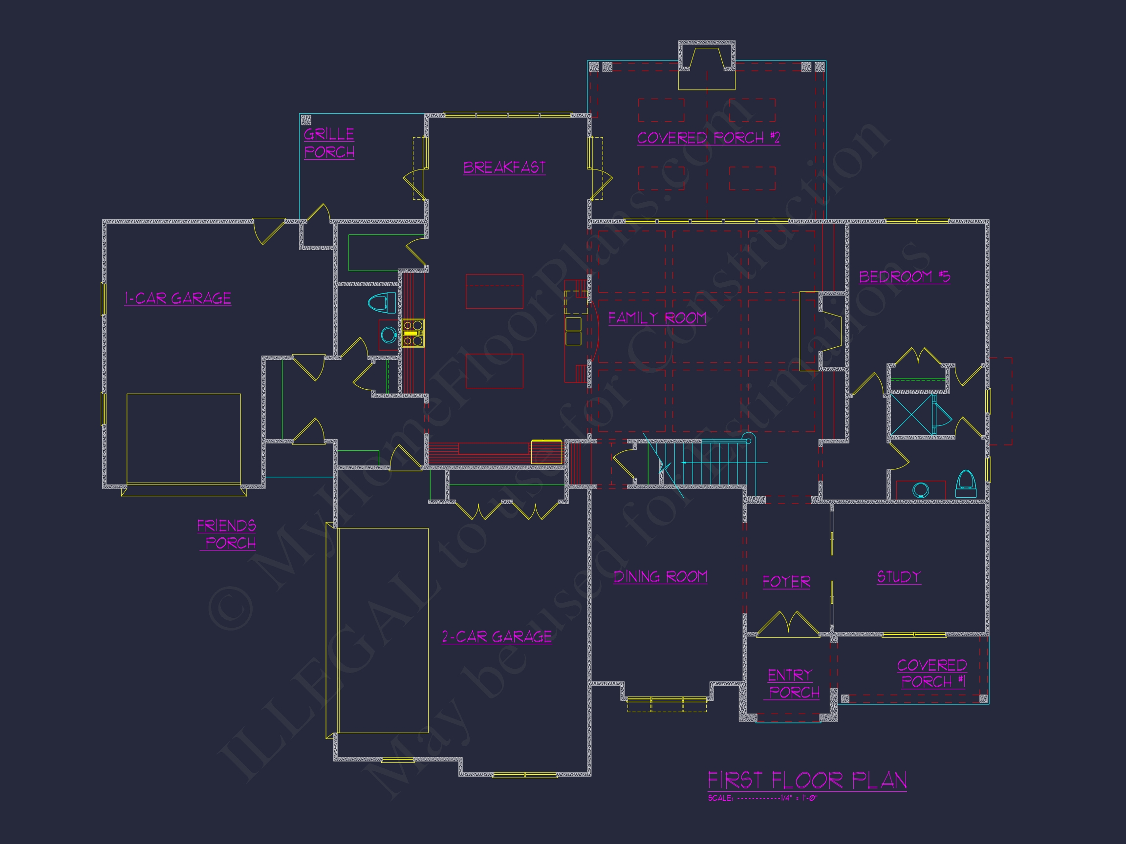 Elegant Home Floor Plan Featuring 3D CAD Architecture Designs