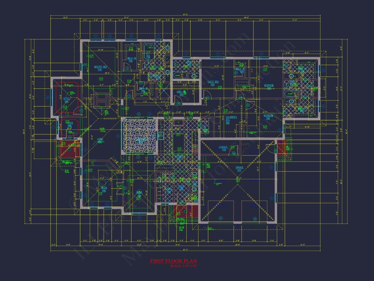 Elegant house Floor Plan in CAD with Blueprint Designs