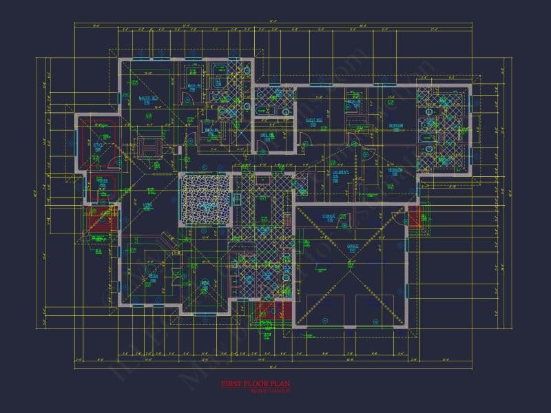 Elegant house Floor Plan in CAD with Blueprint Designs