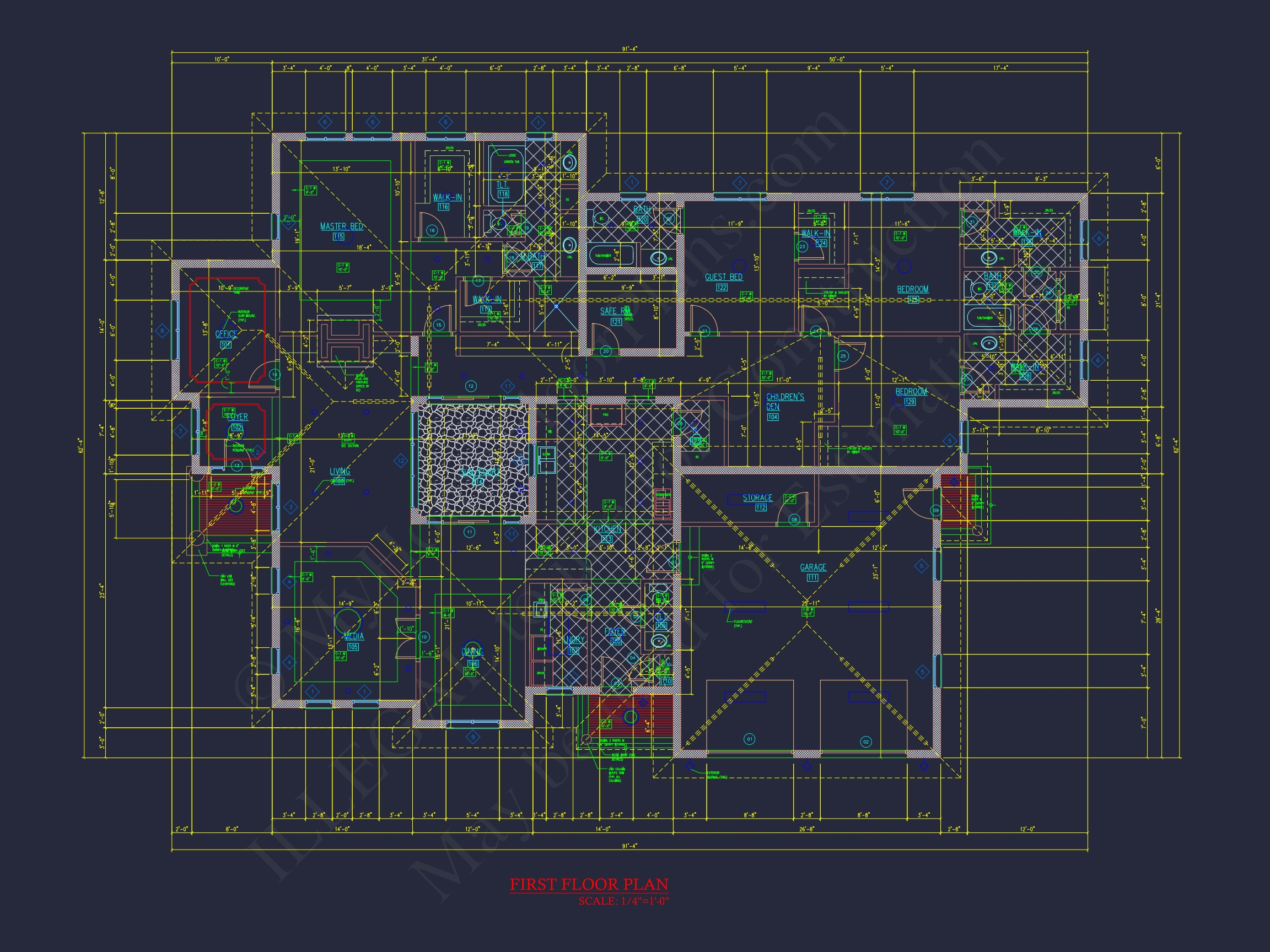 Elegant Home Floor Plan in CAD with Blueprint Designs