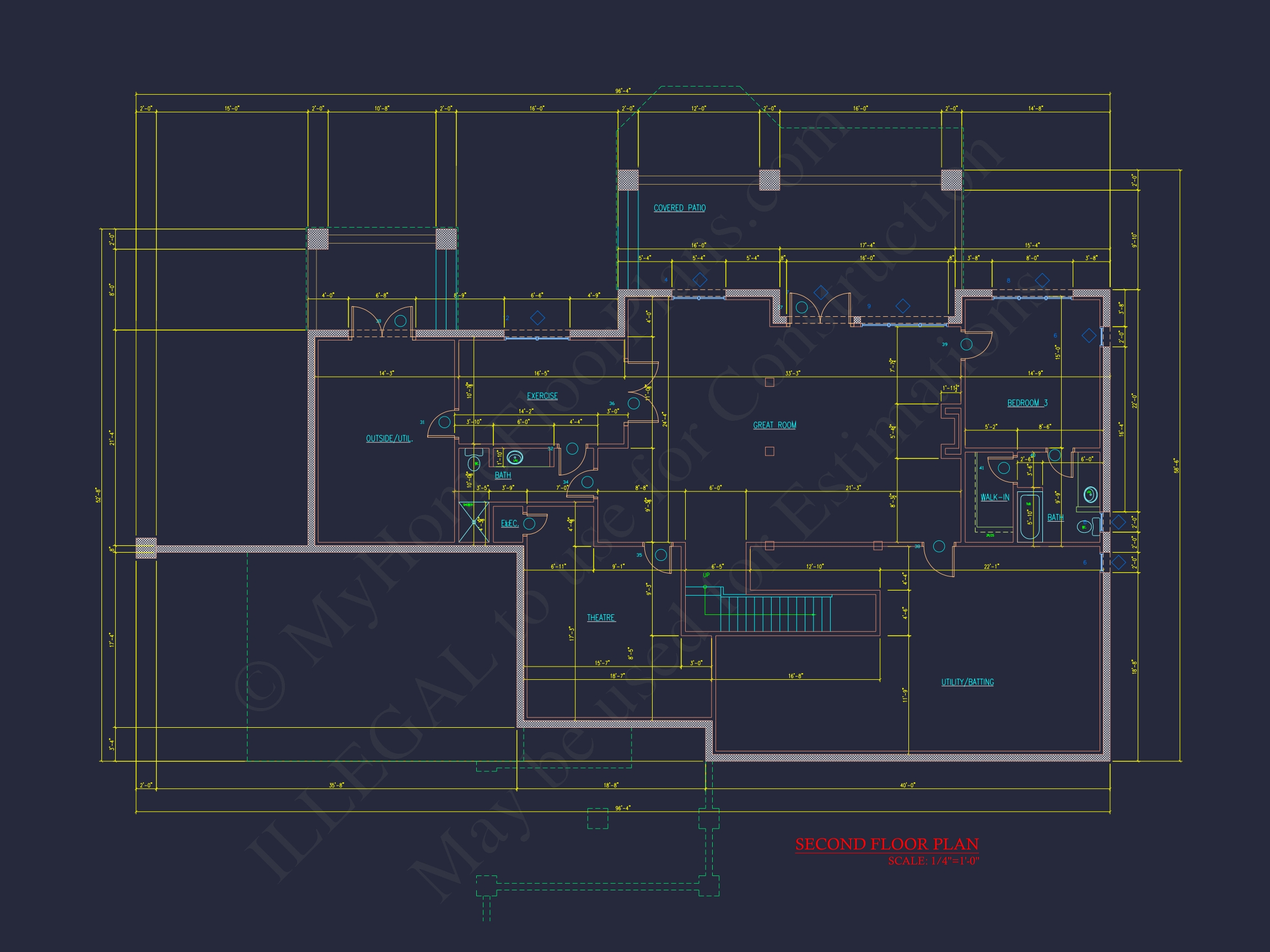 Elegant Home Floor Plan in CAD with Blueprint Designs