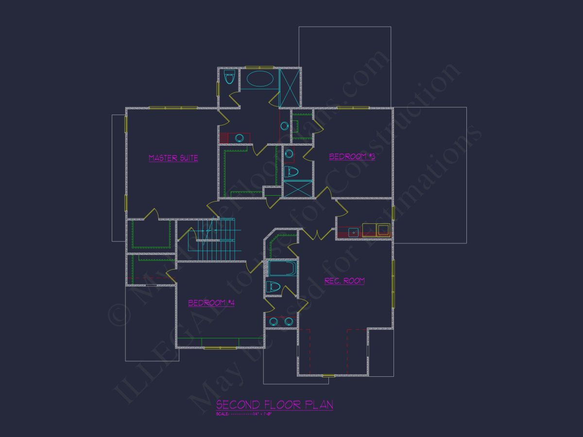 Elegant house Floor Plan with 2.5 Floors and CAD Designs