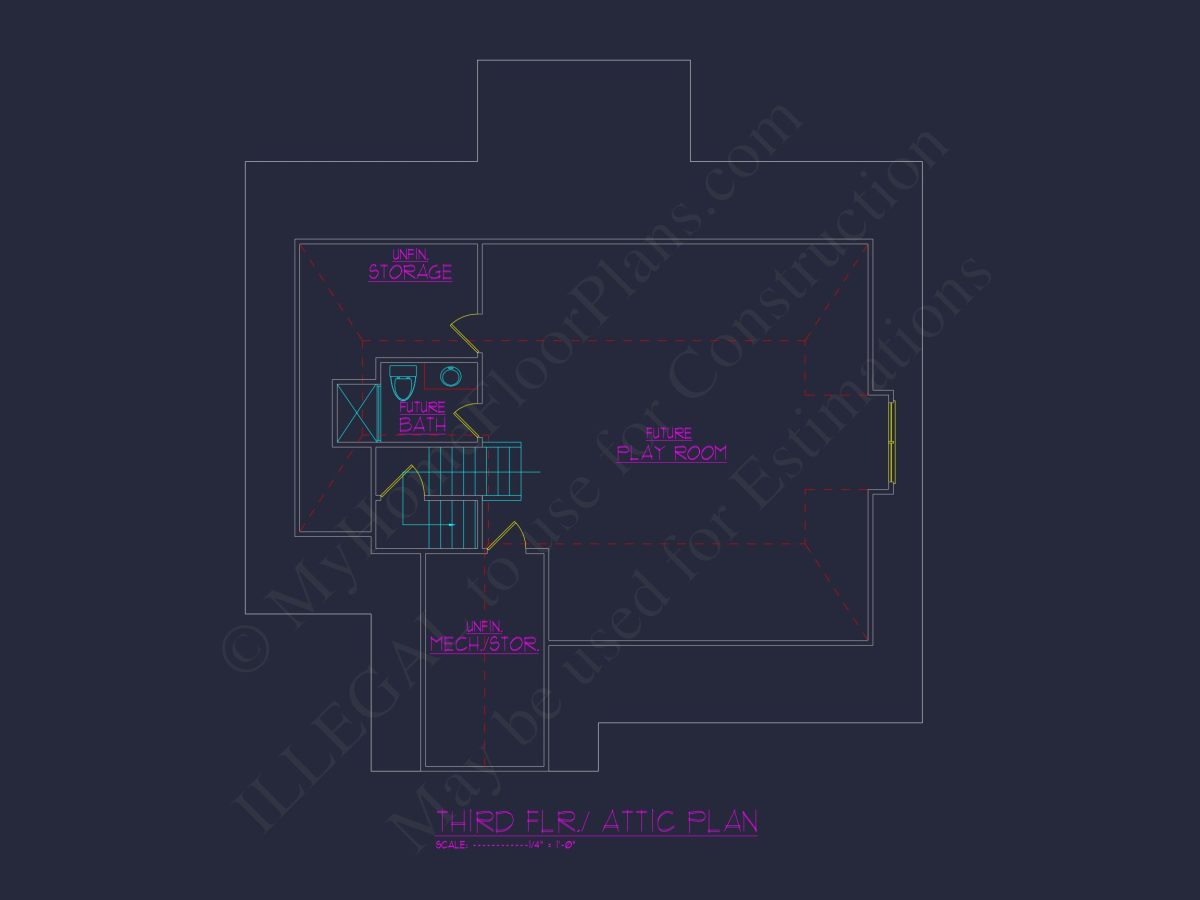 Elegant house Floor Plan with 2.5 Floors and CAD Designs