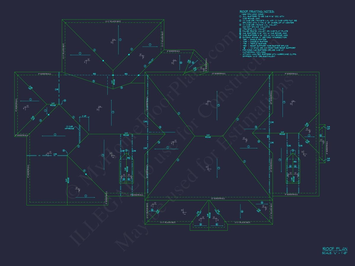 Elegant house Floor Plan with 4 Bedrooms: CAD Designs & Blueprints