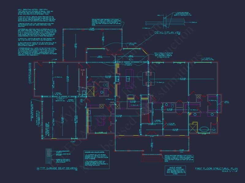 Elegant house Floor Plan with 4 Bedrooms: CAD Designs & Blueprints