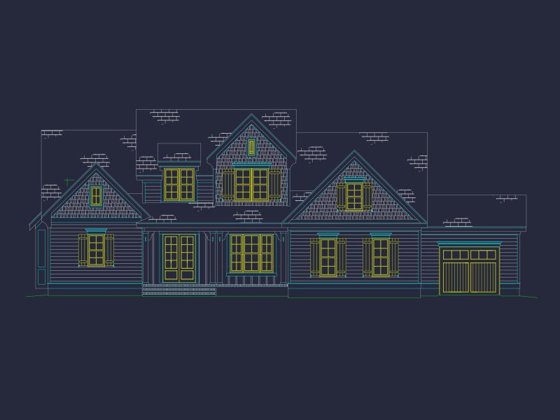 Elegant house Floor Plan with 4 Beds, 5 Baths, & CAD Designs