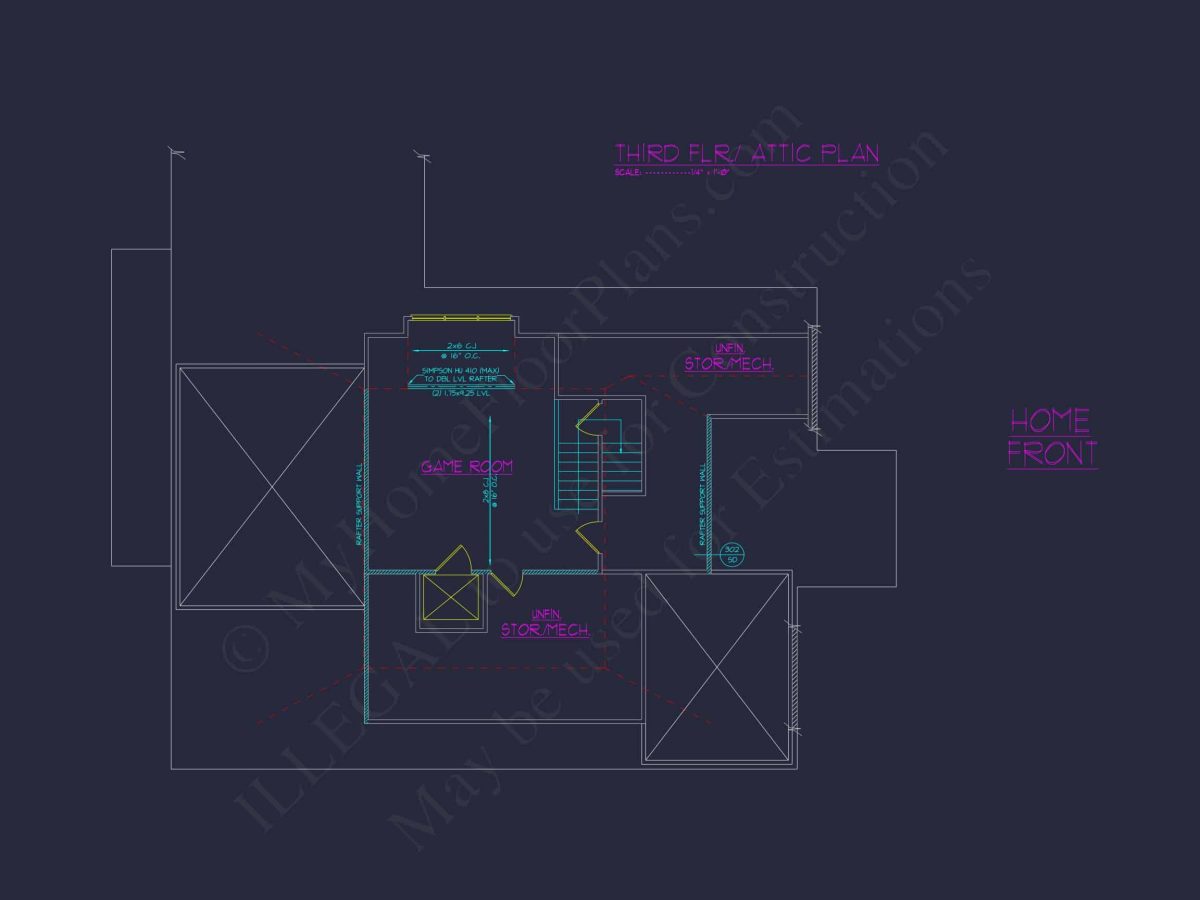Elegant house Floor Plan with 5 Beds & 5+ Baths