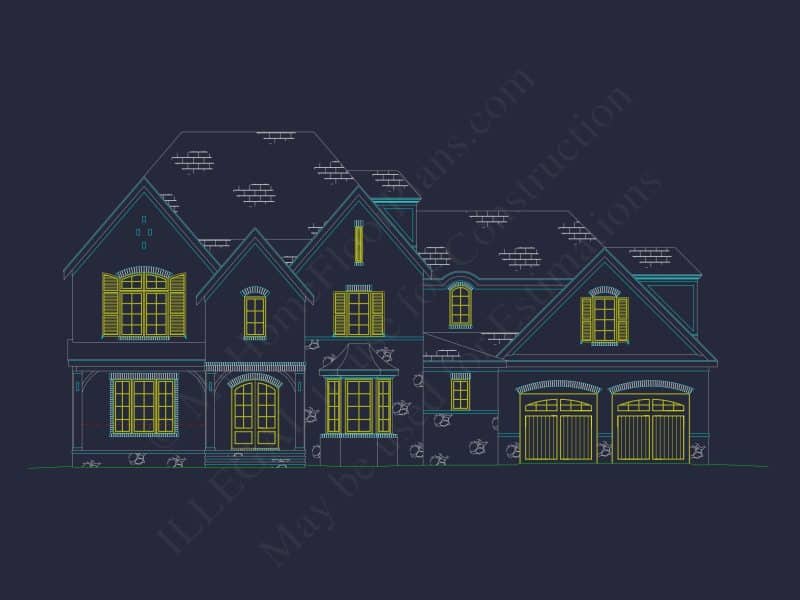 Elegant house Floor Plan with 5 Beds & 5+ Baths