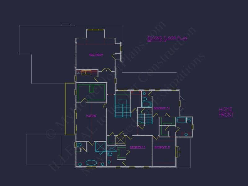 Elegant house Floor Plan with 5 Beds & 5+ Baths