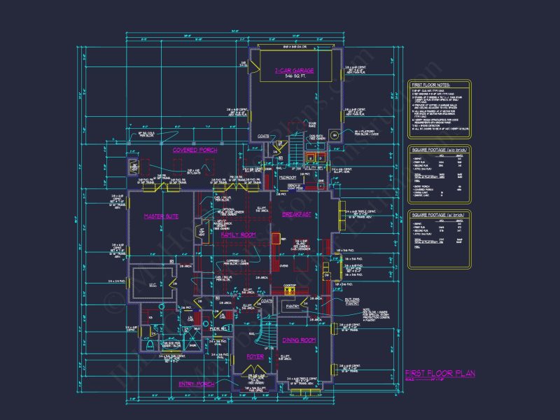 Elegant house Floor Plan with Blueprint Designs in CAD