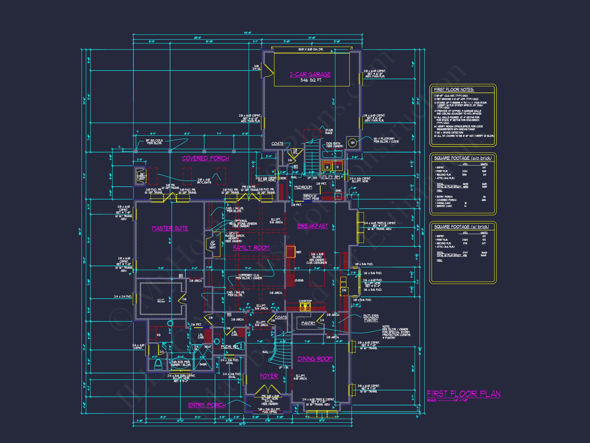 Elegant house Floor Plan with Blueprint Designs in CAD