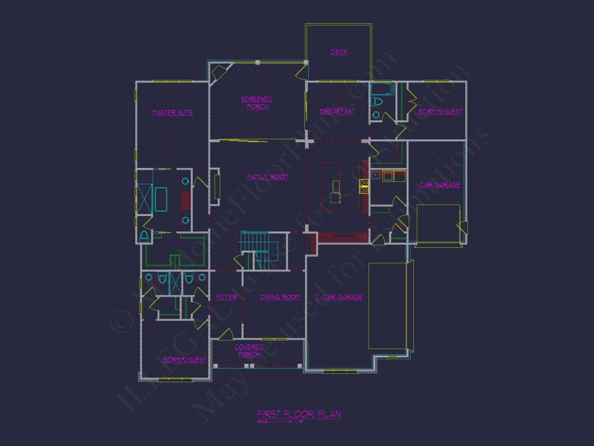 Elegant house Floor Plan with Blueprint and Modern Designs